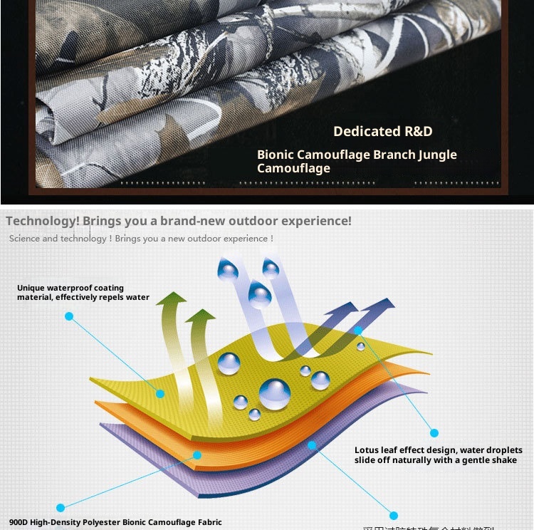 ActiveGo Foreign Trade Cross-Border Tactical Backpack For Men, Camouflage Leaf Pattern, Outdoor Hunting Large Capacity Hiking_voghion.com