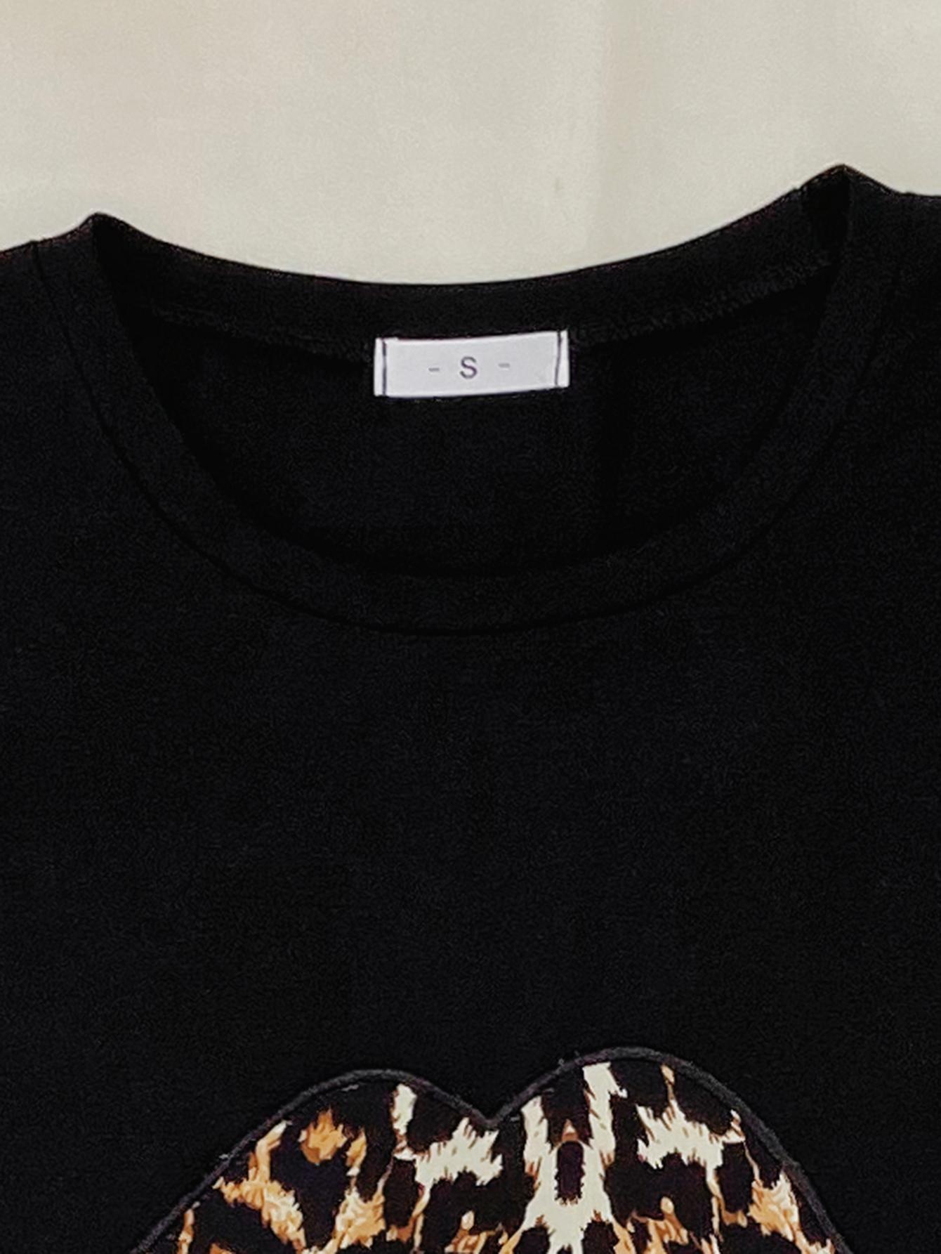 ChicShe Cross-Border European And American Style Women's Summer Leopard Print Short Sleeve Shorts Two-Piece Set Homewear_voghion.com