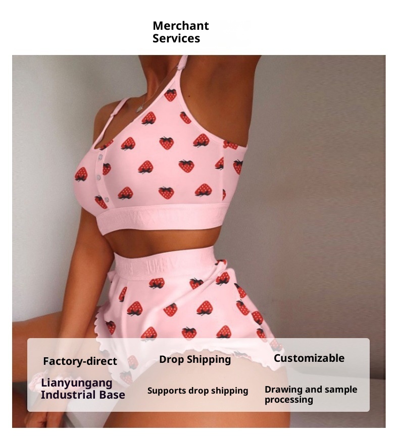 ChicShe Commercio Estero Nuova Moda Seta Latte Stampata Canotta Fresco Sottile Aderente Dolce Camicia da Notte Europea e Americana Taglie Forti_voghion.com