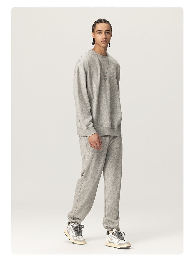 boy RS Men's Clothing|400G Heavy Terry FOG Crew Neck American Style Dopamine Color Couple Sweatshirt_voghion.com