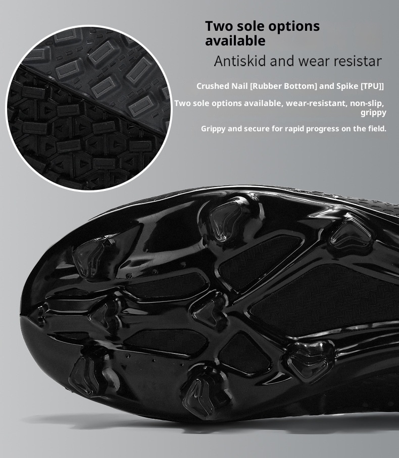 ShoeGlobe Adult Men And Women Broken TF Student Competition Training Anti-Slip Wear-Resistant Youth Football Shoes AG Long Nails_voghion.com