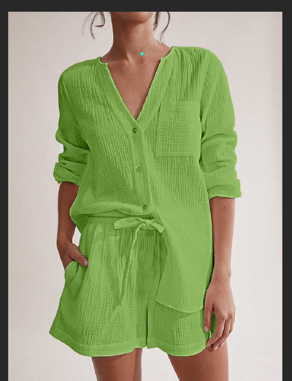 ChicShe Style, 2024 European And American Style Summer, Women's Summer Pajamas Pure Cotton Gauze_voghion.com