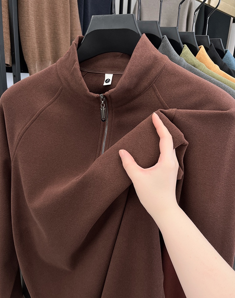 Thermounterwäsche für Jungen und Herren, Größe S, trendiges und vielseitiges Oberteil für Herbst und Winter, Stehkragen, halber Reißverschluss, lange Ärmel, Derong_voghion.com