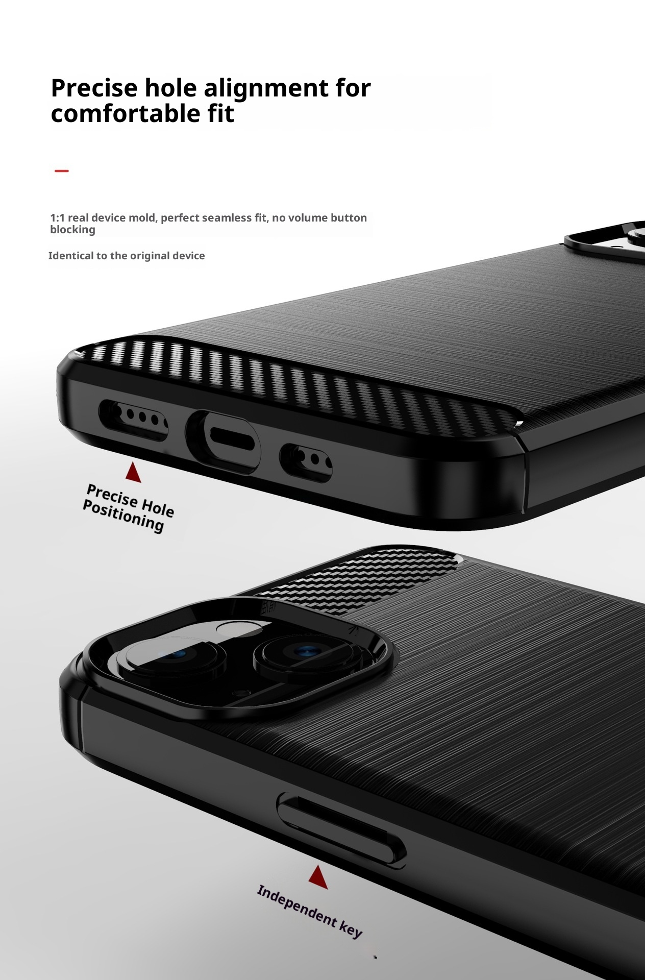 Funda protectora TechGlobe compatible con iPhone 13 de silicona cepillada de cobertura total, suave y anticaídas._voghion.com