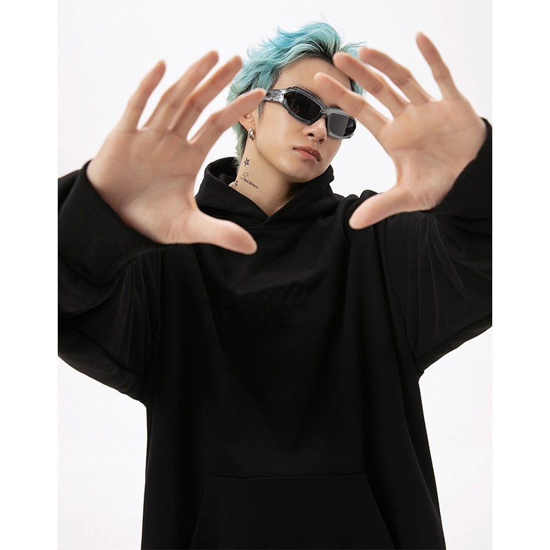 boy Hanlu Solid Color Basic Hooded Sweatshirt Men's Trendy Loose Versatile Spring Japanese Style Casual Jacket_voghion.com