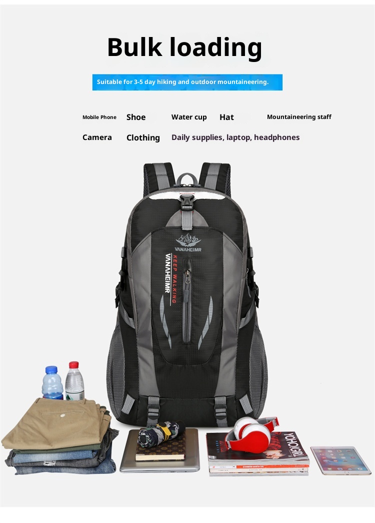 Sac à dos de randonnée ActiveGo Outdoor, respirant et imperméable, grande capacité, idéal pour le camping et les pique-niques, pour homme. Sac à dos de sport décontracté._voghion.com