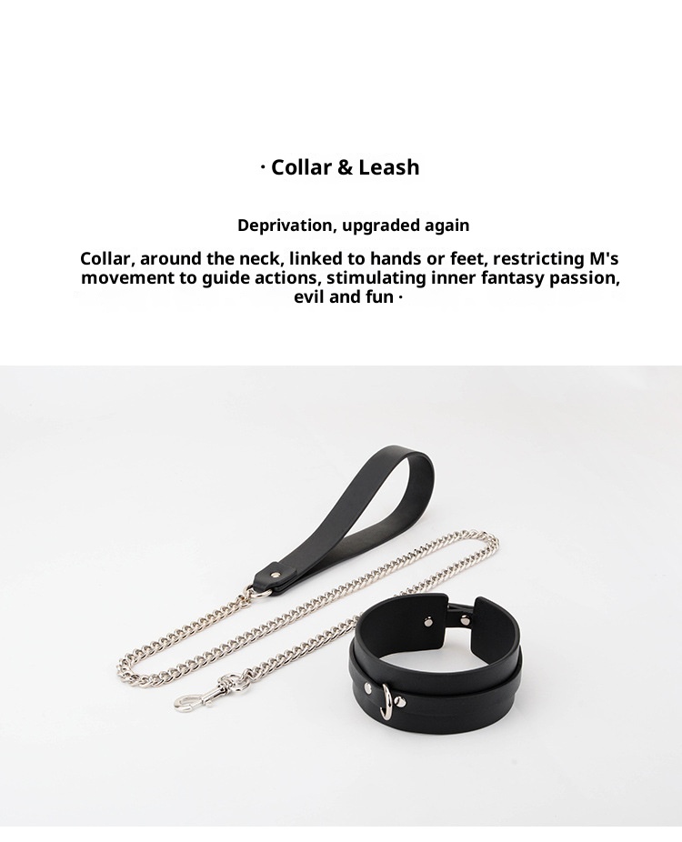 LuvBox LoveRing Love Ring Sexy Collar Leash PU Leather Neck Sleeve Female Slave Flirting Bondage Supplies Adult Toys_voghion.com
