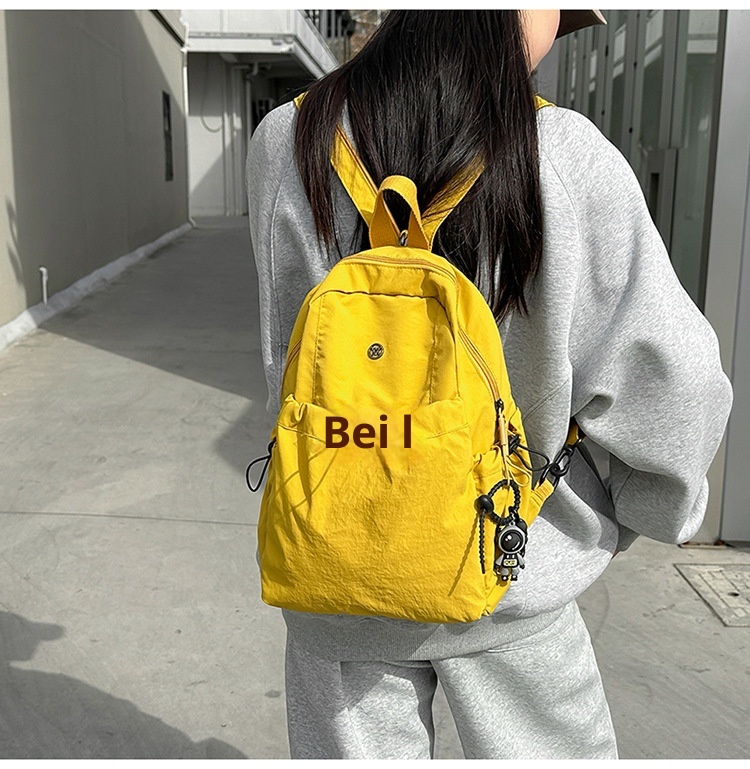 Sac à dos de randonnée ActiveGo style japonais couleur unie pour femme, sac à dos décontracté, sac de sport léger pour courts séjours et excursions._voghion.com