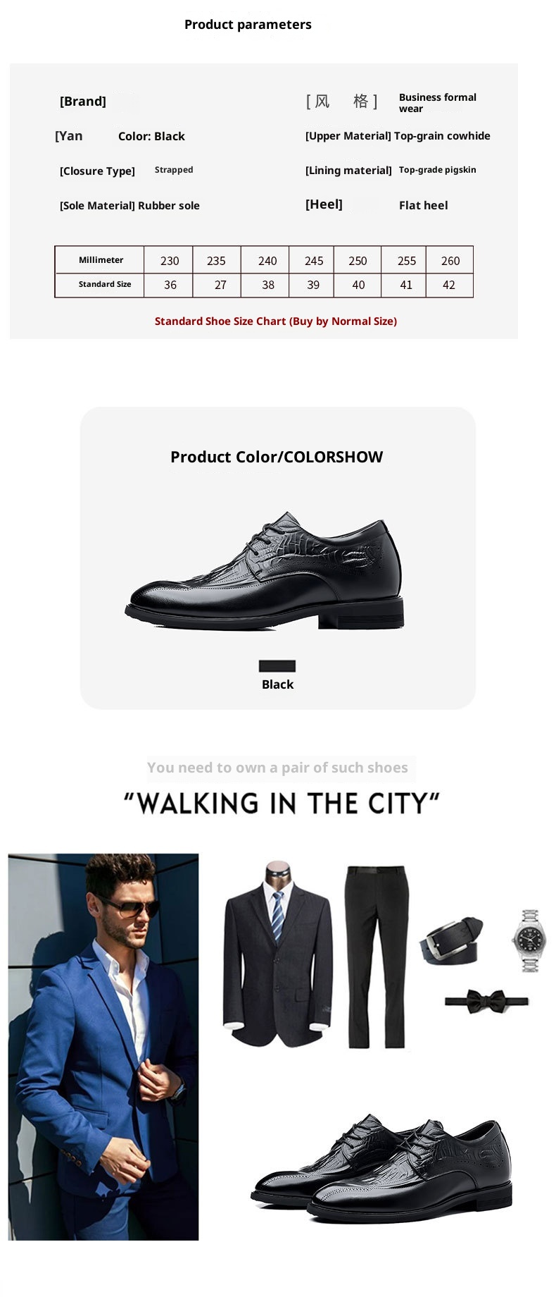 ShoeVault Genuine Leather Hidden Wedge Buine For Men Britih Style Brogue Carved Commuter Formal Firt Layer Cowhide Men'_voghion.com