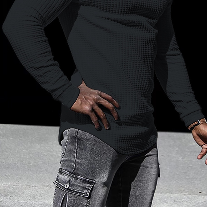 boy 2025 Cross-Border European American Spring And Autumn Small Checkered Stand Collar Half-Zip Long Sleeve Sweatshirt Men's_voghion.com