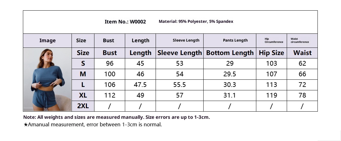 ChicShe Autumn Winter Pajamas European American Style Casual Round Neck Long Sleeve Wide Leg Shorts Waffle Two-Piece Set_voghion.com