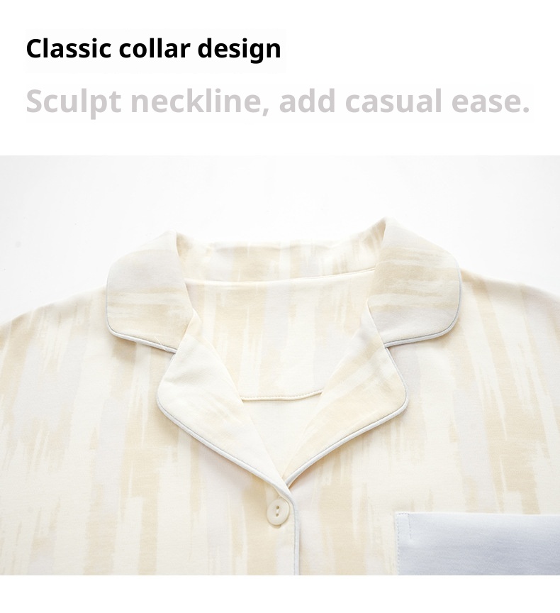 ChicShe Damenpyjama aus 100 % Baumwolle, Frühjahr/Herbst 2025, neues Set mit lockeren Ärmeln und langer Hose, ideal für Freizeit und Outdoor-Aktivitäten._voghion.com