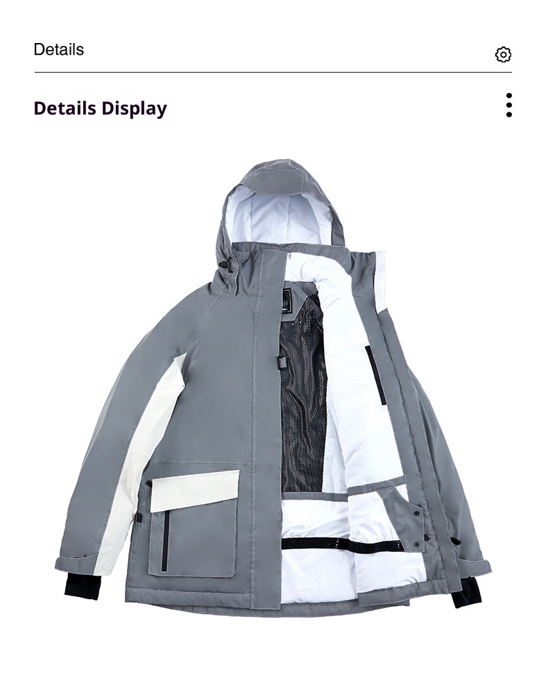 001 VECTOR Snowboarding Suit Set For Men Women, Reflective Trendy Warm Windproof Waterproof Breathable Ski Jacket And Pants_voghion.com