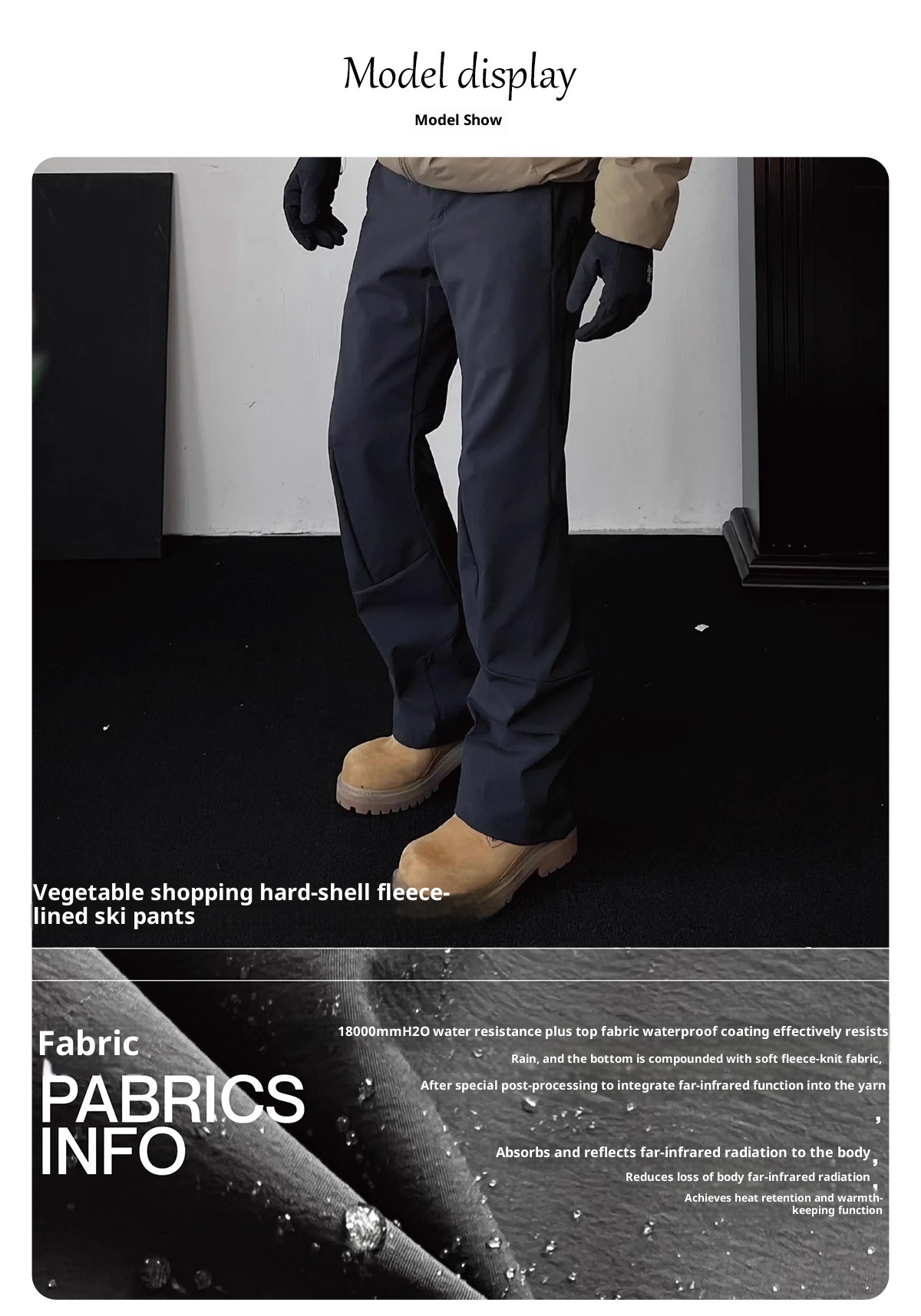 001 Botas de esquí Macai de primavera y otoño, resistentes, de tres capas, para exteriores, de pierna recta, ligeramente anchas, estilo deportivo informal._voghion.com