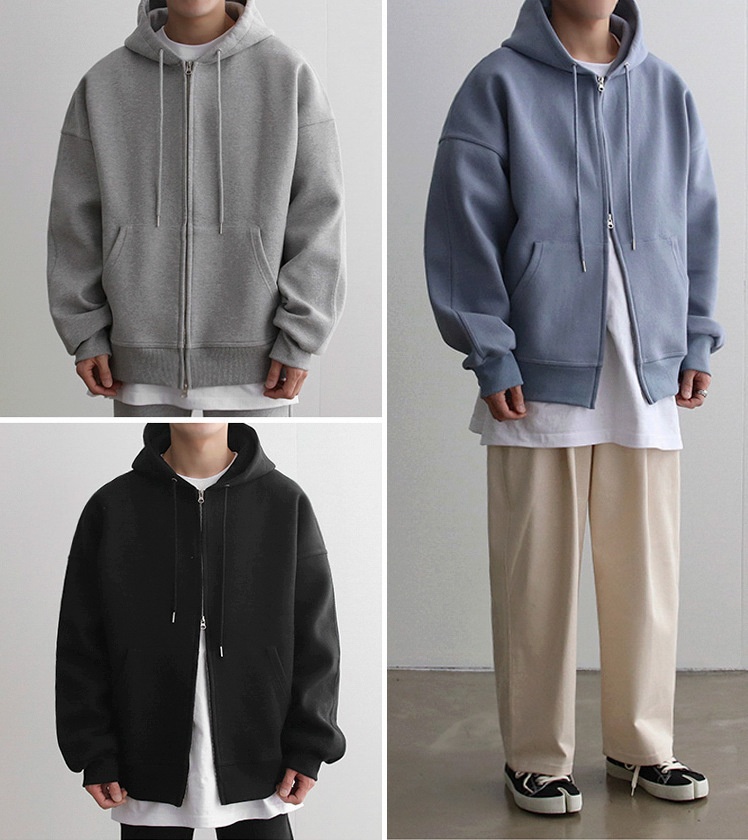 boy European And American Cross-Border 2023 Autumn Winter New Hooded Solid Color Cardigan Versatile Japanese Style Simple_voghion.com