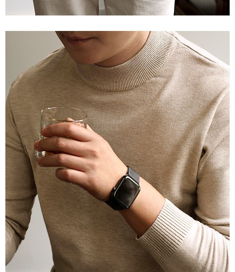 Jungen-Rollkragenpullover für Herren, Herbst/Winter 2025, warmes Innenfutter, mittelhoher Kragen, Langarm, maschinenwaschbar_voghion.com