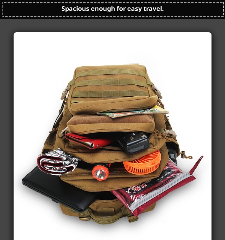 ActiveGo Oxford Waterproof Men's Large Capacity Travel Sports Outdoor Hiking Mountaineering Bag Tactical Backpack_voghion.com