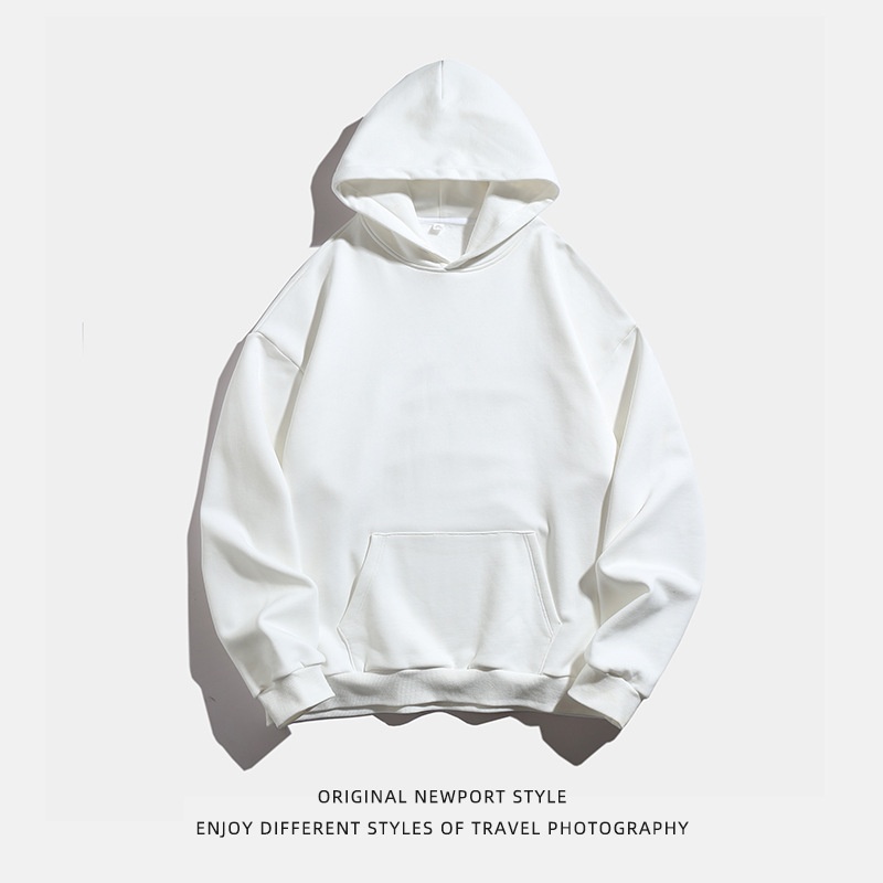 boy Hanlu Solid Color Basic Hooded Sweatshirt Men's Trendy Loose Versatile Spring Japanese Style Casual Jacket_voghion.com