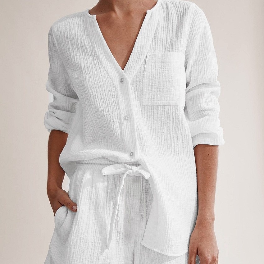 ChicShe Style, 2024 European And American Style Summer, Women's Summer Pajamas Pure Cotton Gauze_voghion.com