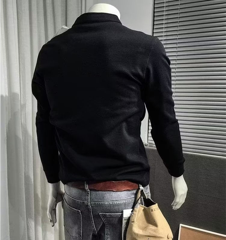 boy European Stand Collar Sweatshirt Men, Autumn New Comfortable Slim Fit Jacket, Base Shirt, Stylish Pullover Top For_voghion.com