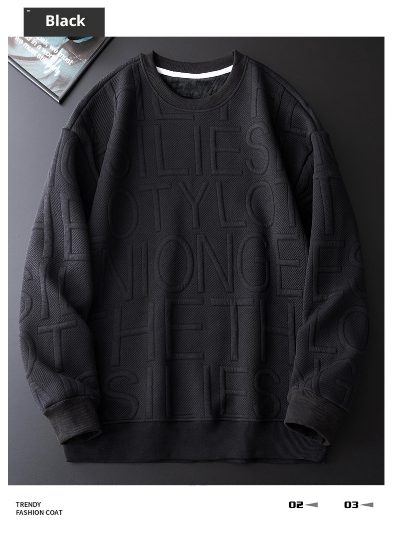 Felpa con cappuccio in pile spesso e caldo, girocollo, primavera e autunno, da uomo, a maniche lunghe, alla moda, invernale, strato interno, maglietta di base_voghion.com