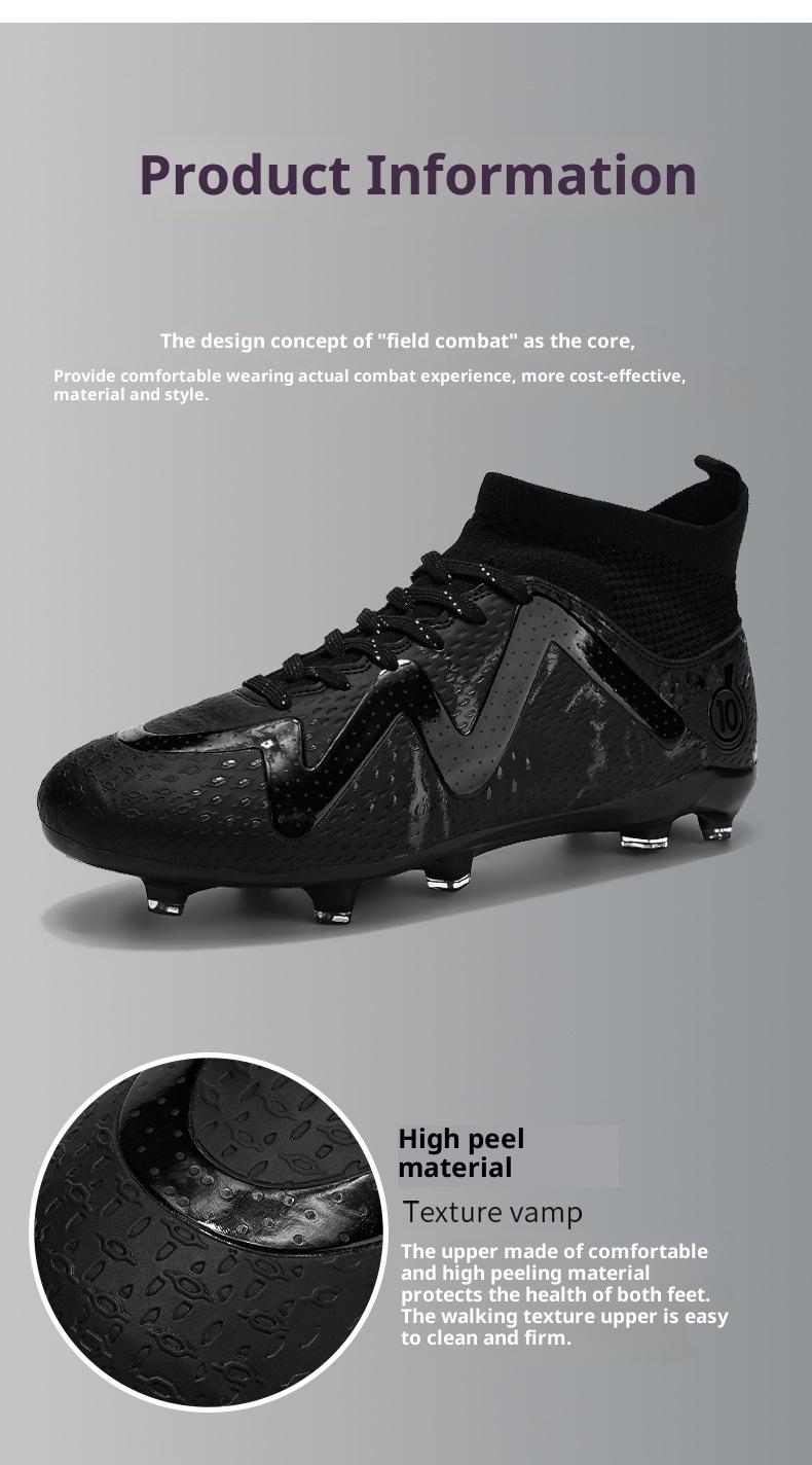 ShoeGlobe Adult Men And Women Broken TF Student Competition Training Anti-Slip Wear-Resistant Youth Football Shoes AG Long Nails_voghion.com