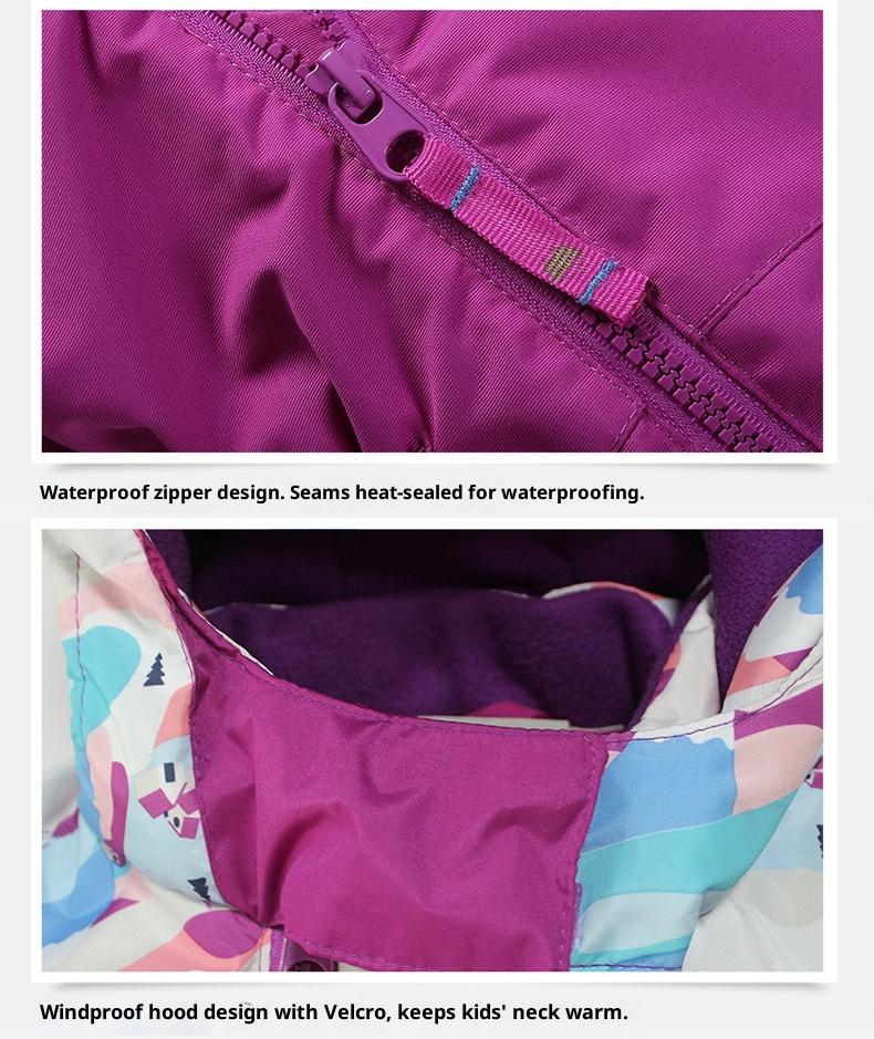 001 E-commerce transfrontaliero Phibee Baby Elephant Tuta da sci per bambini Giacca calda Pantaloni Un pezzo Dropshipping_voghion.com