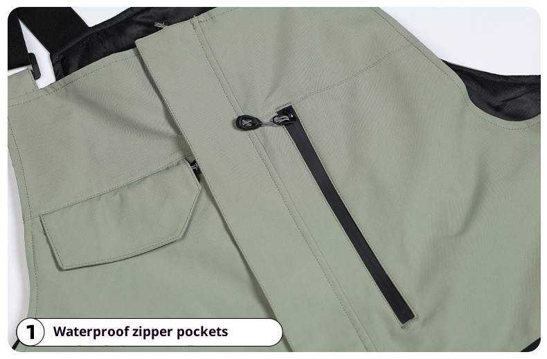 001 2023 Winter New Ski Bib Waterproof Patchwork Color Block Slim Unisex Warm Snow Pants_voghion.com