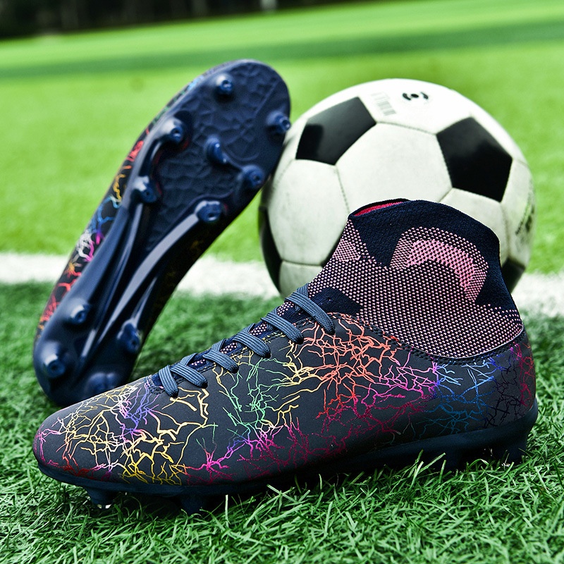 ShoeGlobe Cross-Border High-Top Mandarin Duck Fußballschuh mit Sockenkragen für Herren AG Lange Spikes Kunstrasen Studententraining_voghion.com