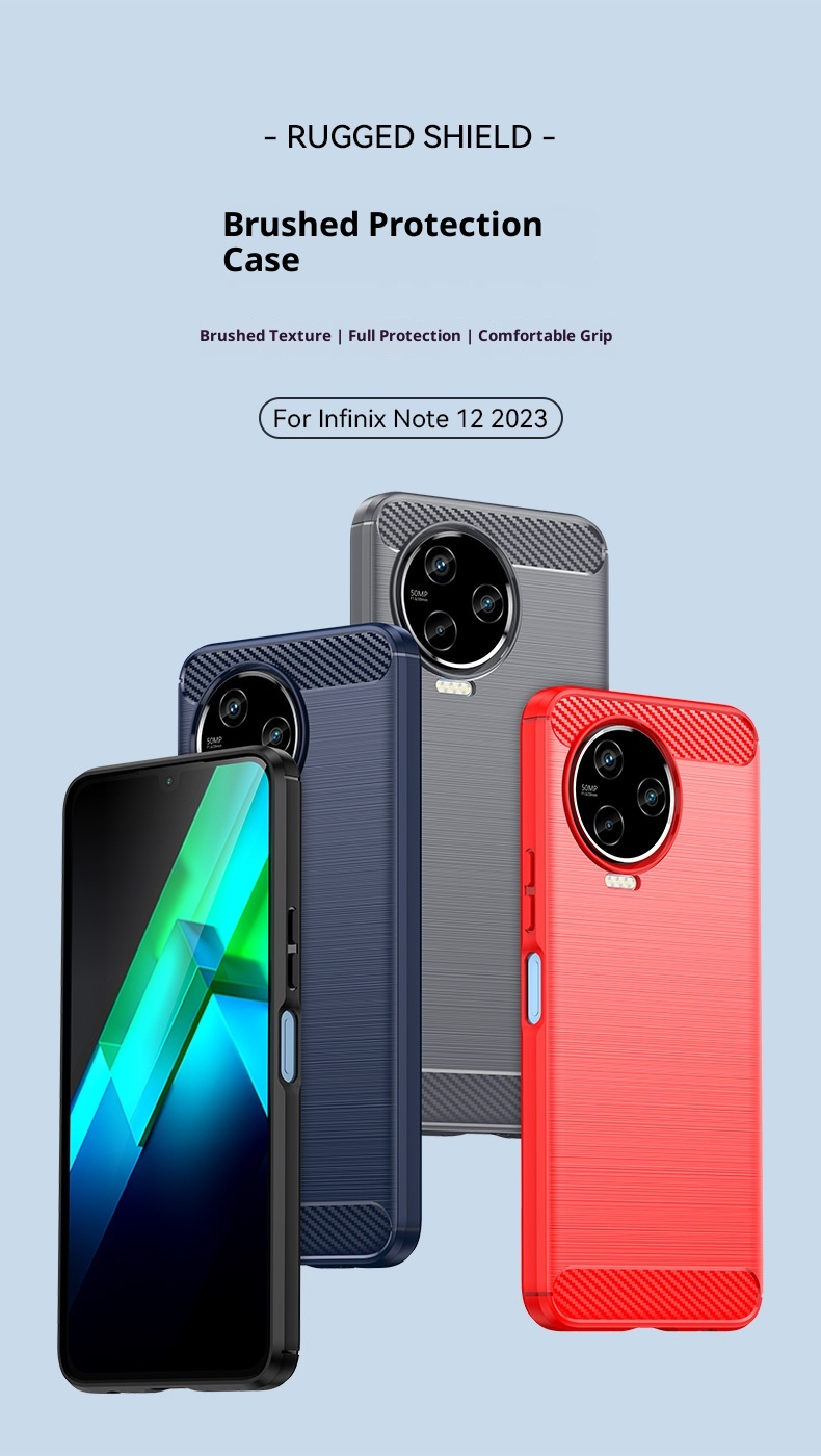 Funda protectora suave anticaídas cepillada TechGlobe para el teléfono Transsion Note12 2023 e Infinix Note12i_voghion.com