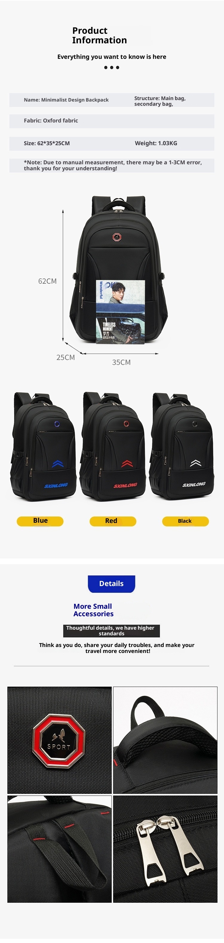 ActiveGo Men's Large Capacity 80L Work Backpack Outdoor Travel Hiking Bag_voghion.com