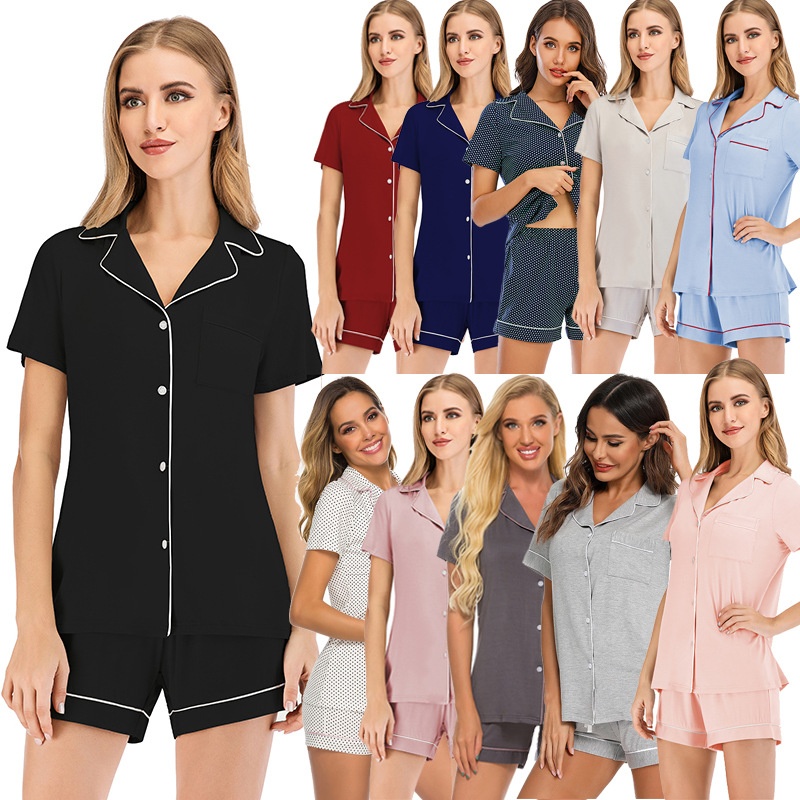 ChicShe 2025 Spring Summer New European And American Women's Fashion Short Sleeve Shorts Set Pajamas Modal Casual Comfortable_voghion.com