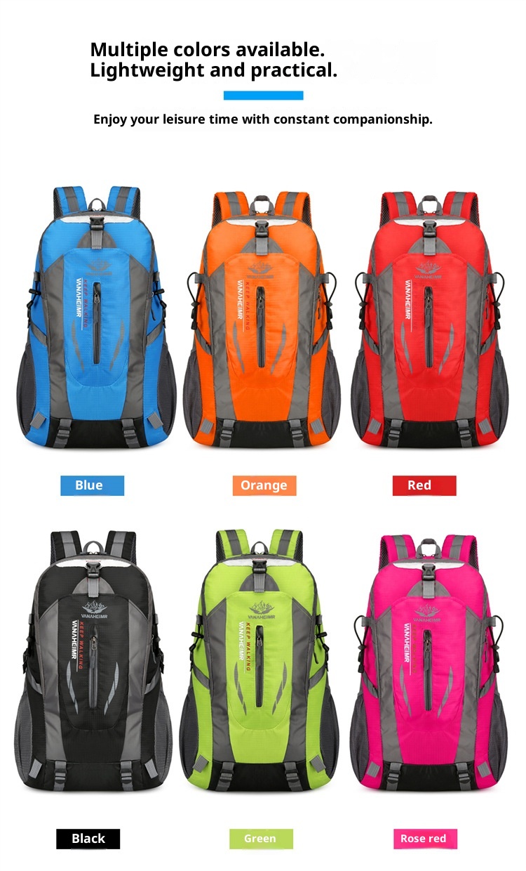 Sac à dos de randonnée ActiveGo Outdoor, respirant et imperméable, grande capacité, idéal pour le camping et les pique-niques, pour homme. Sac à dos de sport décontracté._voghion.com