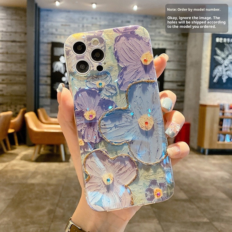 Custodia per telefono in resina epossidica TechGlobe viola e blu compatibile con /IP14/14promaxXS Soft 78P Blu-ray XR/ Drop Shipping Anti-caduta_voghion.com