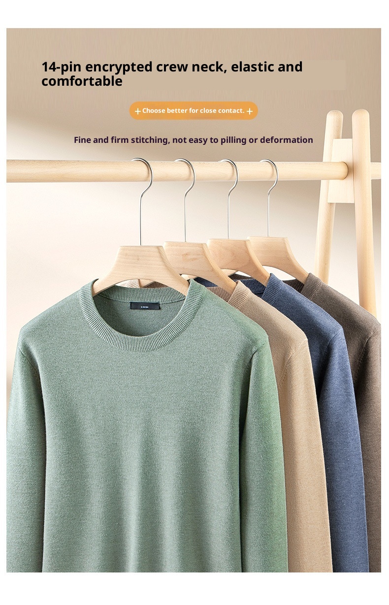 boy 2025 Autumn Winter New Half Turtleneck Sweater Men's Inner Layer Slim Fit Lake Blue Base Knitted Pullover Top_voghion.com