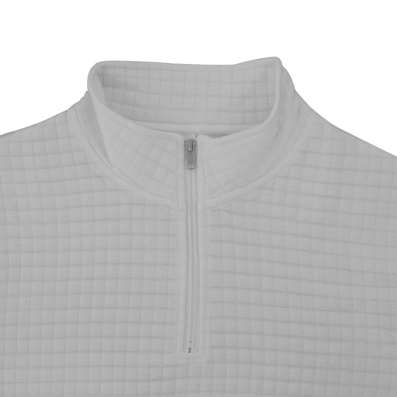 boy 2025 Cross-Border European American Spring And Autumn Small Checkered Stand Collar Half-Zip Long Sleeve Sweatshirt Men's_voghion.com