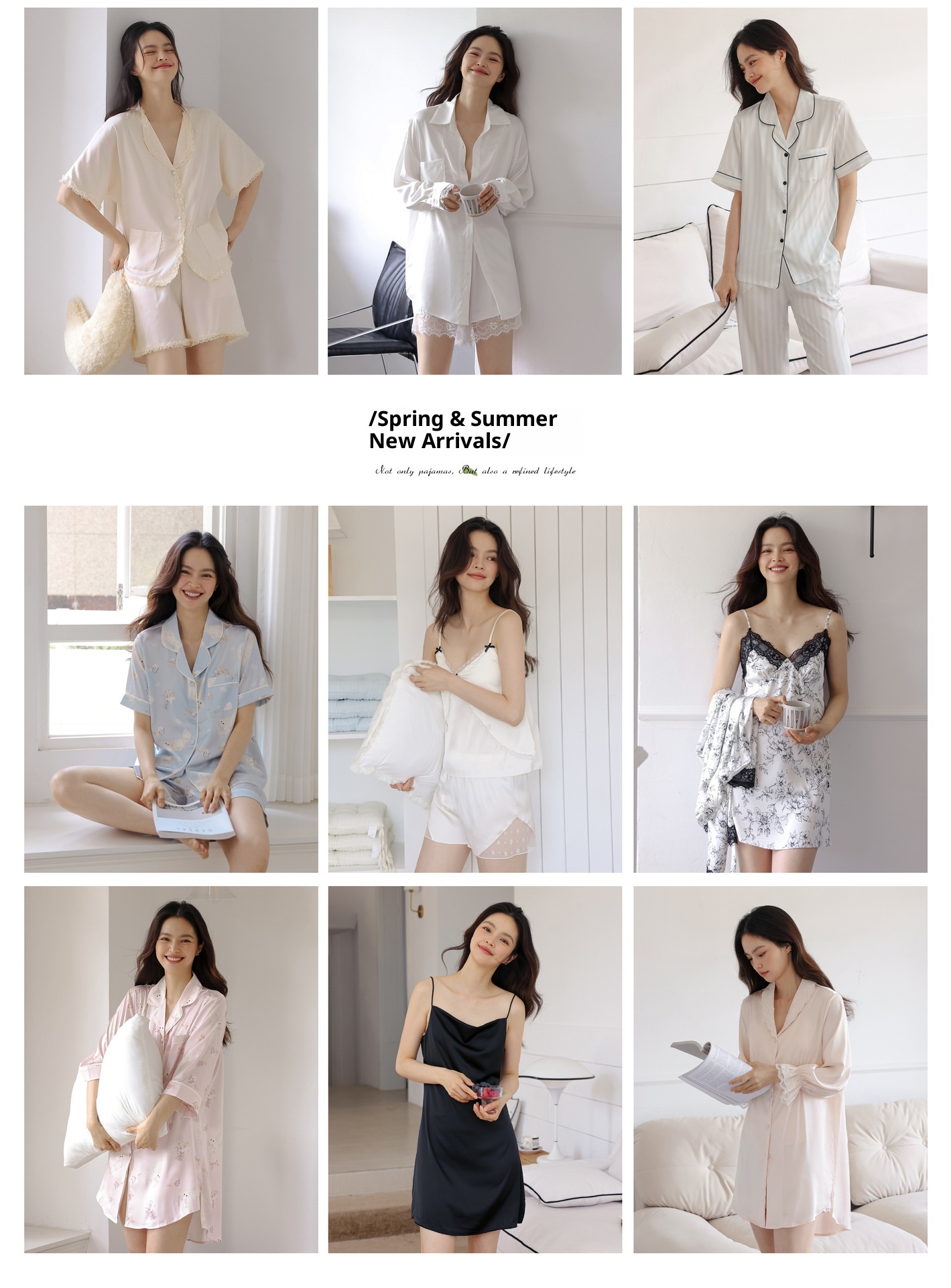 ChicShe Pigiama da donna in seta ghiacciata, semplice, a tinta unita, stile europeo e americano, a maniche corte e pantaloni lunghi_voghion.com