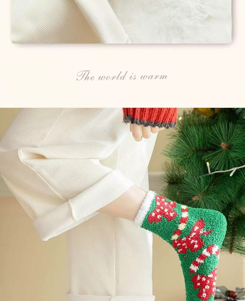 Chaussettes mi-mollet en polaire corail Lillian Gift pour hommes et femmes, idéales pour Noël, l'automne et l'hiver, pour couples, avec le zodiaque rouge, portées toute l'année._voghion.com