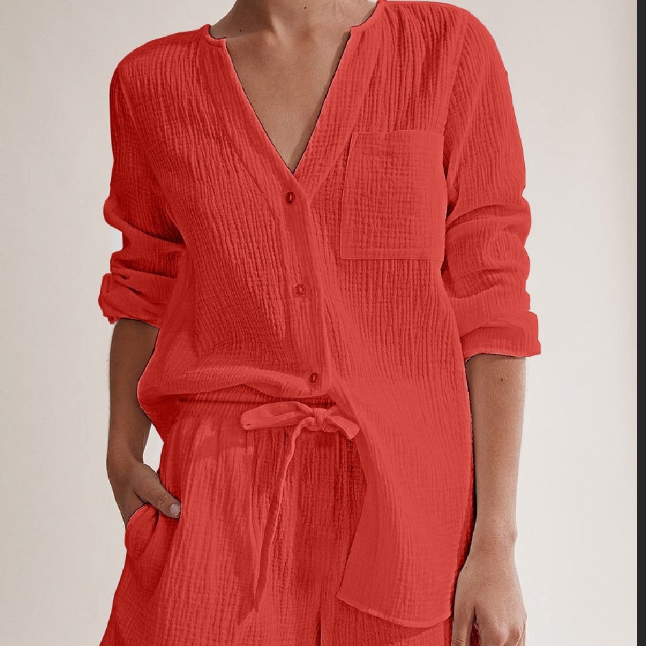 ChicShe Style, 2024 European And American Style Summer, Women's Summer Pajamas Pure Cotton Gauze_voghion.com