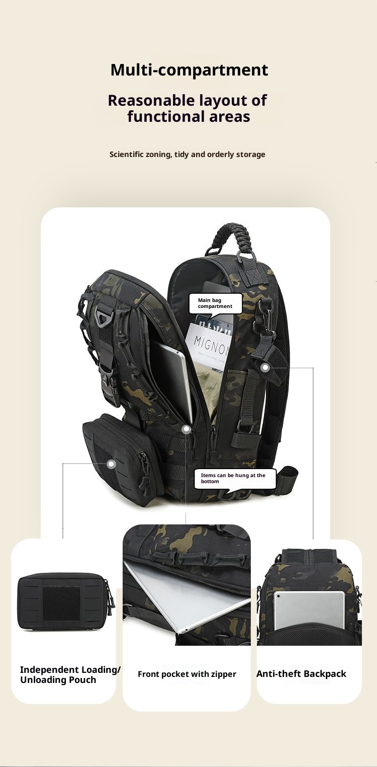 ActiveGo Lure Backpack Large Capacity Tactical Men's Outdoor Travel Mountaineering Cycling Sports Single And Double Shoulder_voghion.com