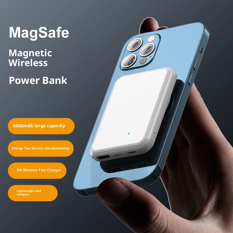 Techglobe 5000mAh Magnetische Powerbank mit Clip, tragbare mobile Stromversorgung, kreatives Geschenk, individuell anpassbar, Großhandel_voghion.com