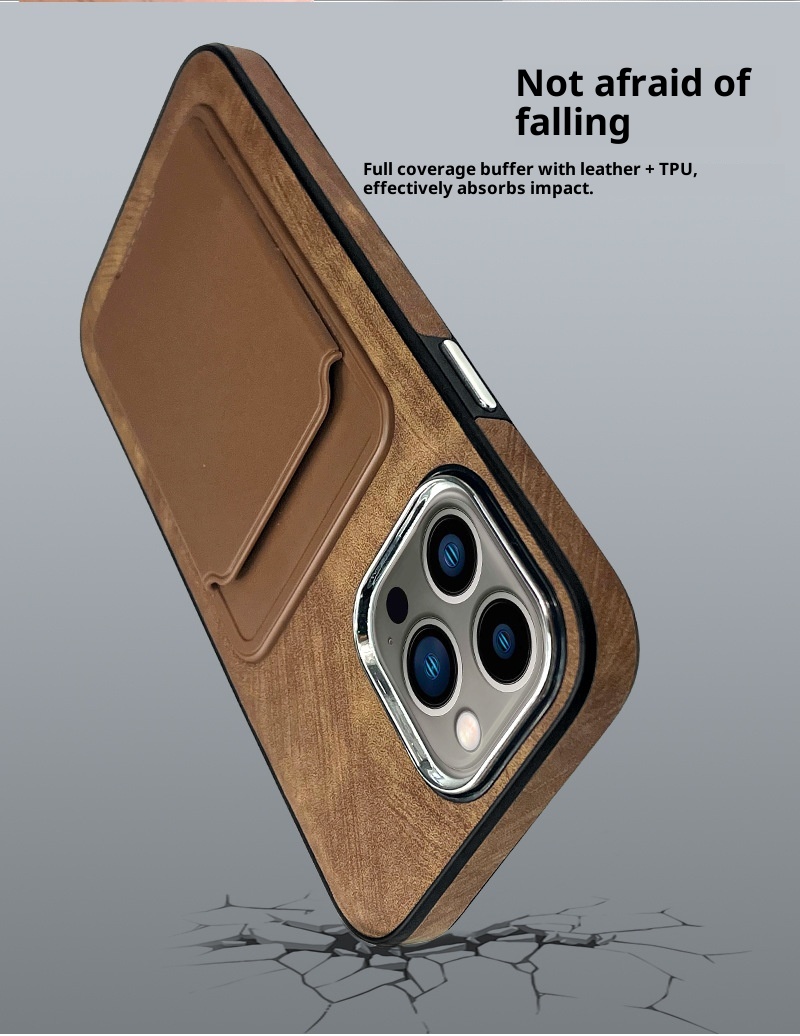 TechGlobe Compatible With Phone IPhone 14 Pro Holder Leather Case 16 Back Card 15 Max Shockproof_voghion.com