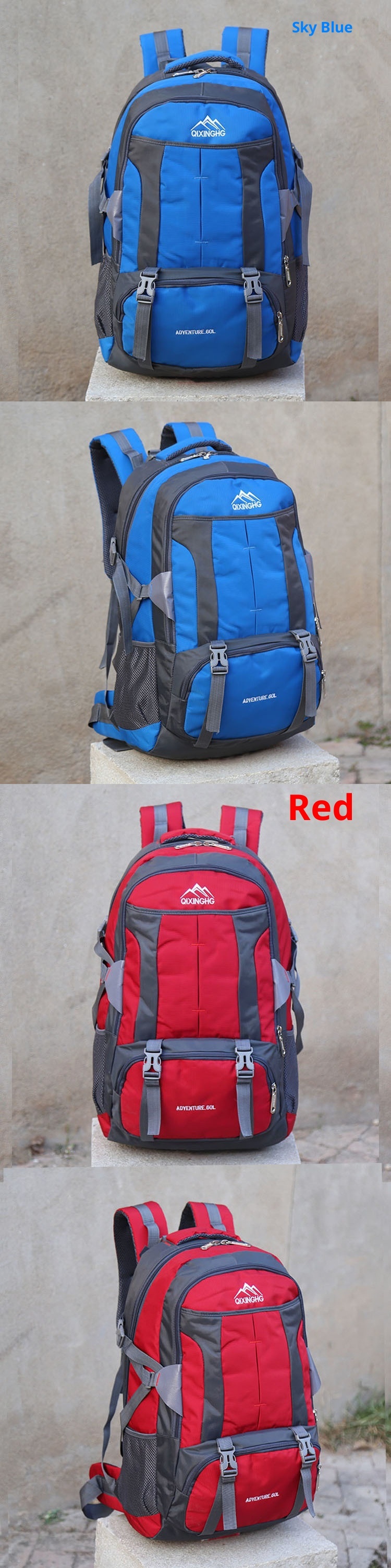 Sac à dos de sport ActiveGo 60L/70L grande capacité pour hommes et femmes, idéal pour les voyages, les études et les courts séjours. Convient également aux femmes._voghion.com