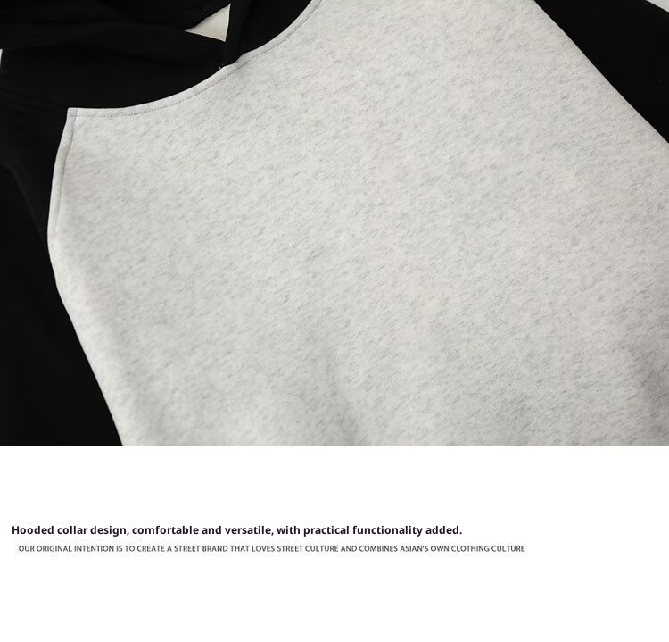 boy American Style Hooded Sweatshirt For Men, Autumn And Winter, Trendy Brand, Plus Size, Fleece Lined, Warm, Loose Fit,_voghion.com