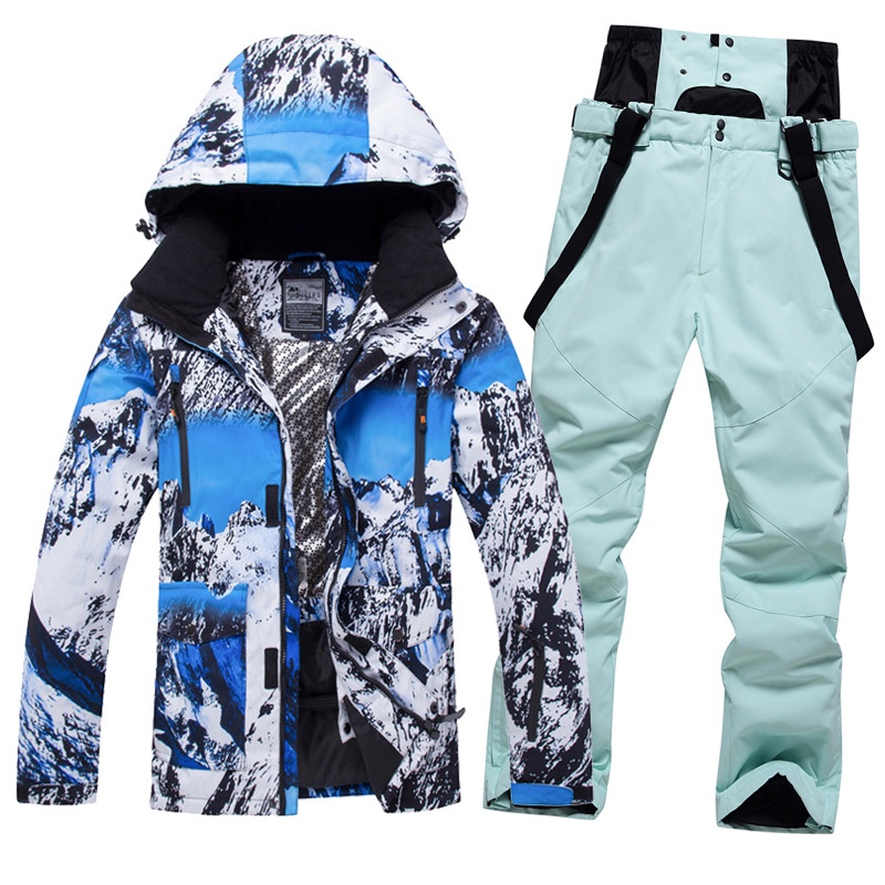 001 Completo caldo da uomo, imbottito, impermeabile, traspirante, resistente all'usura, singolo e doppio strato, stile coreano, sci per coppia_voghion.com