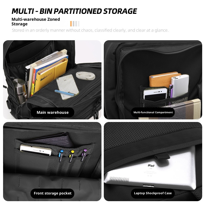 ActiveGo Oxford Waterproof Men's Large Capacity Travel Sports Outdoor Hiking Mountaineering Bag Tactical Backpack_voghion.com