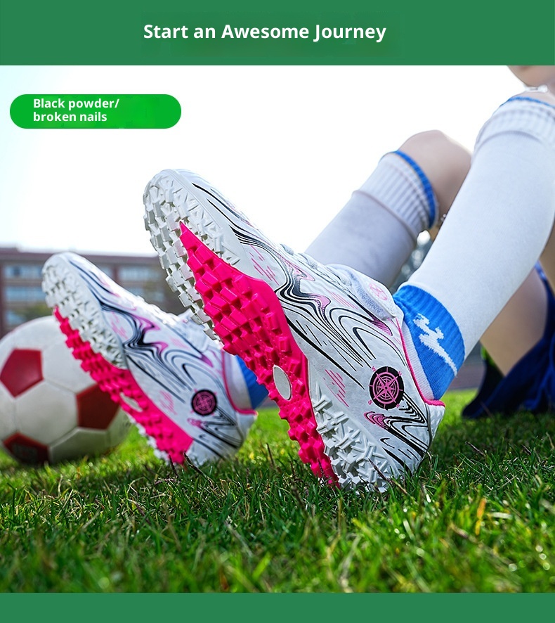 ShoeGlobe Children's Soccer Boys Velcro Sports For Older Kids And Elementary School Students Long Cleats Grass Field Practical_voghion.com