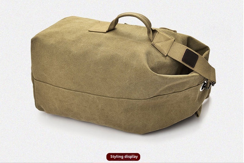Sac à dos ActiveGo Canvas pour homme, sac seau de voyage et de sport en extérieur, grande capacité, idéal pour la randonnée et le sport._voghion.com