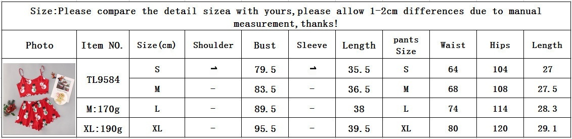 ChicShe Weihnachtlicher Pyjama im europäischen und amerikanischen Stil, neues dünnes Set für Damen, ärmellose Shorts aus Milchseide, schlicht und lässig, zweiteilig_voghion.com