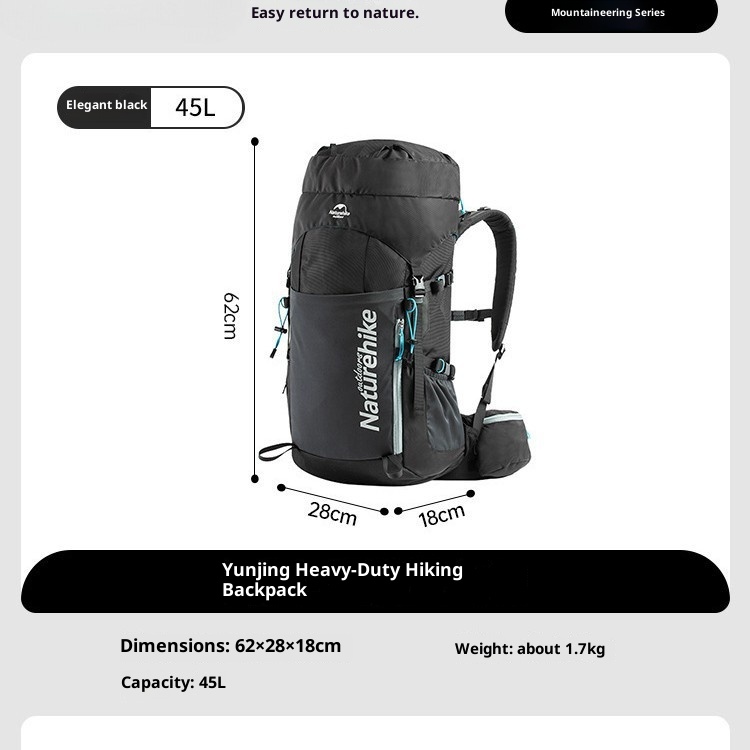 Zaino da trekking professionale ActiveGo Natur Noke Cloud Trail da 55 litri, grande capacità, doppia tracolla_voghion.com